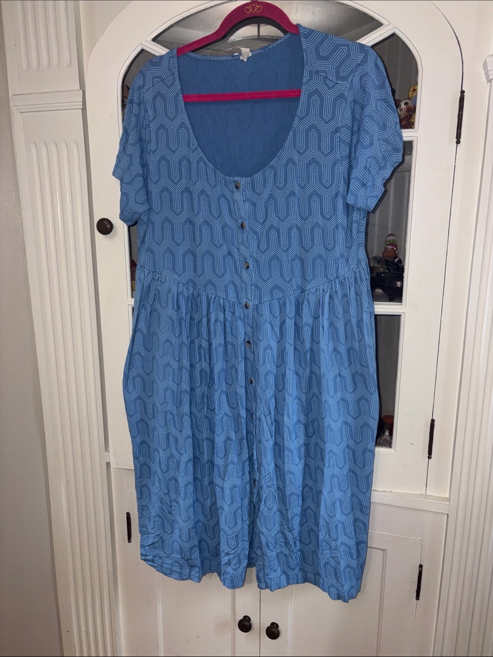 kate quinn Blue Geometric Midi Dress